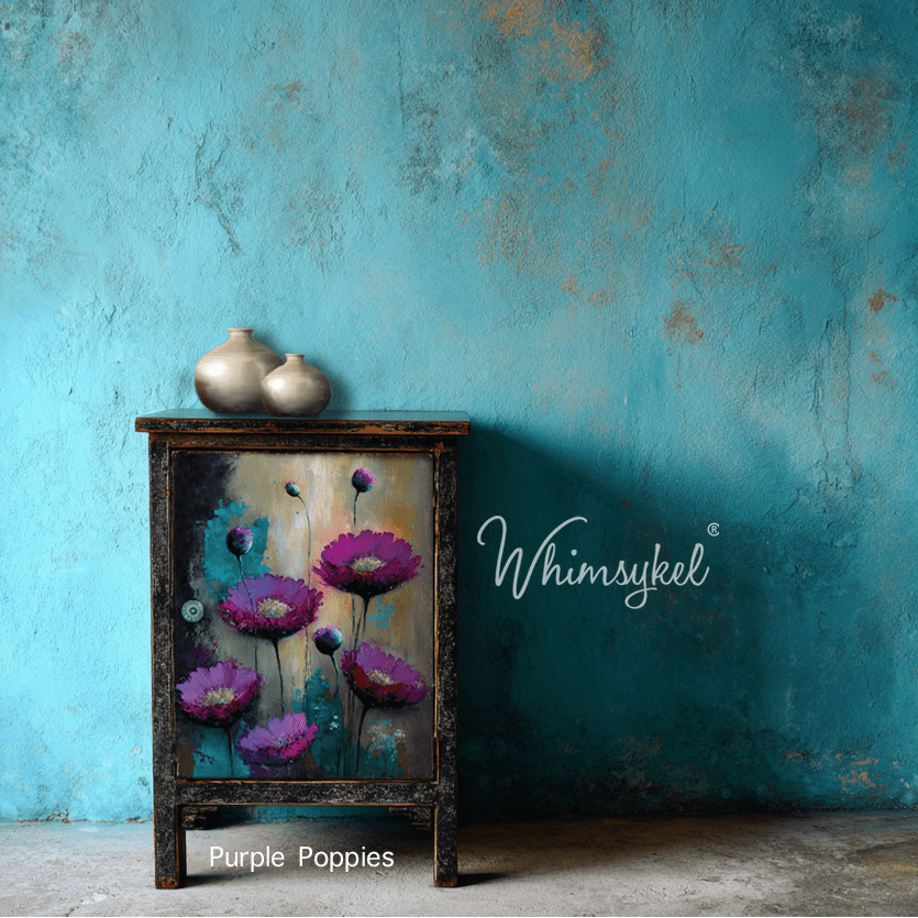 Purple Poppies | 18 lb Decoupage Tissue Paper | 2 Sizes