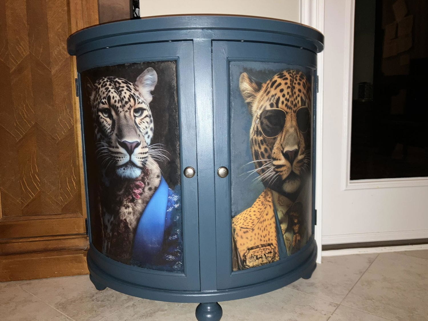 Close-up of the textured tissue paper surface featuring intricate rice decoupage floral pattern in soft pastel colors