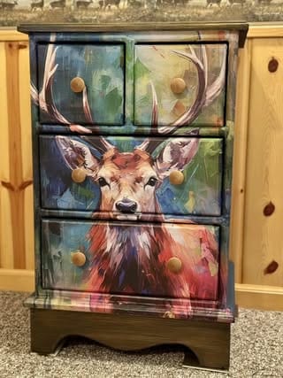 Close-up of the distressed, textured tissue paper featuring the "Buck Stops Here" design with visible creases and vintage