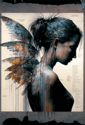 Angels Among Us decoupage tissue paper featuring angelic female portraits in soft pastel shades, 18 lb weight, 21x29 inches
